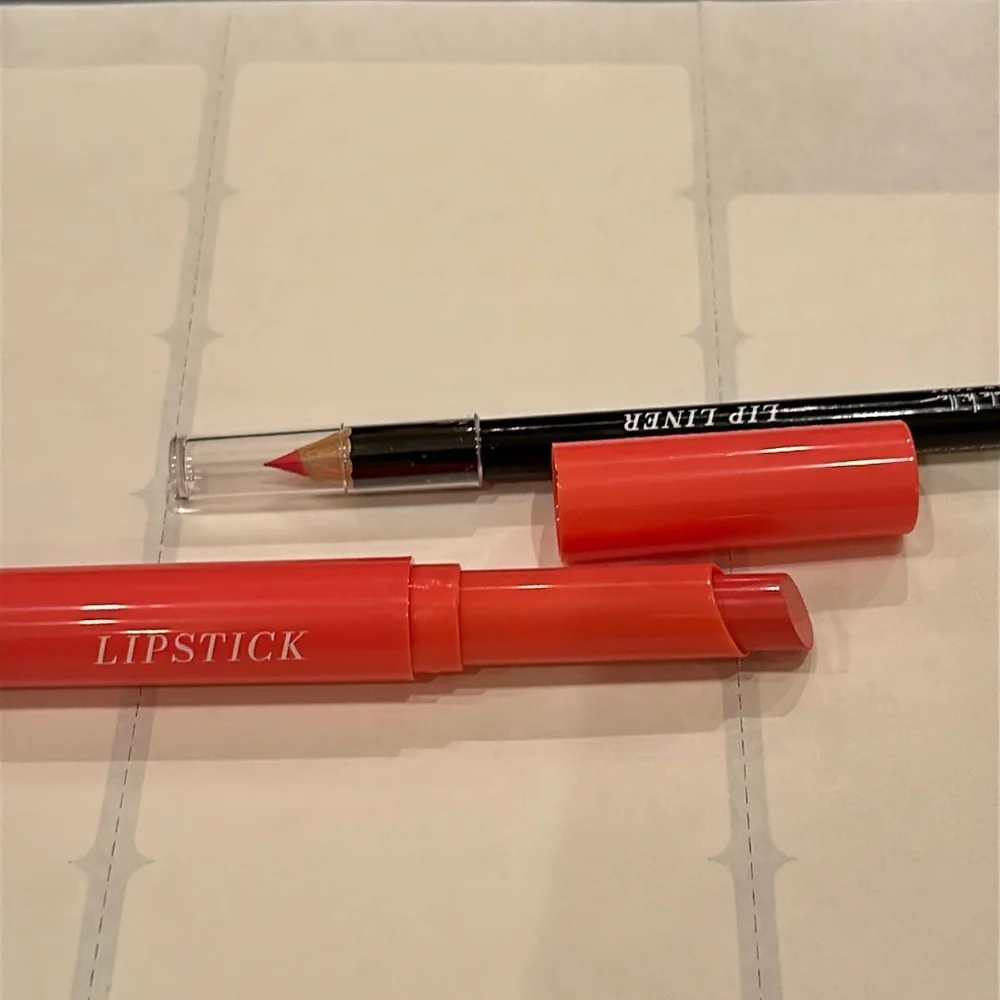 NICOLE MILLER LIPSTICK AND LIP LINER DEEP ROSE COLOR (TO ME). NOT NAMED. NEW